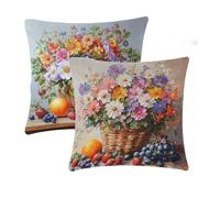 Funda Cojines 60x60cm Rosa Juego de 2 Terciopelo Exterior Impermeable Funda de Cojines Flores Fundas Sofa Decorativos con Cremallera Invisible para Silla Salon Jardín Exterior Patio Decorativos T-625