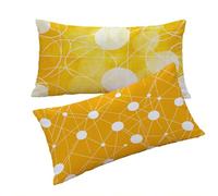 Funda Cojines Amarillo Fundas Cojin 40x70cm Abstracto Cojines Sofa, Lino Funda Cojin Decorativos Juego de 2 Piezas con Cremallera Invisible Suave Cómodo Lavable Mano para Dormitorio Cama Sofá T0T879