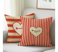Funda Cojines Amor Exterior Cojines 20x20 cm Fundas de Cojin Cama Almohadas Juego de 2, Impermeable Lino Almohada Sofa Decorativa Línea Cojin para Patio Salon Jardín Dormitorio Hogar Decoración M-512