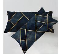 Funda Cojines Azul Marino Funda Cojin 30x50cm Europa del Norte Fundas Cojin, Lino Fundas Cojines Decorativos Juego de 2 Piezas con Cremallera Invisible Lavable para Sofá Dormitorio Salón Cama C0C601