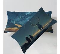 Funda Cojines Azul Marino Funda Cojin 40x70cm Animal Fundas Cojin, Lino Fundas Cojines Decorativos Juego de 2 Piezas con Cremallera Invisible Fácil de Limpiar para Sofá Dormitorio Salón Cama C0C477