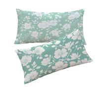 Funda Cojines Beige Fundas Cojin 30x50cm Flores Cojines Sofa, Lino Funda Cojin Decorativos Juego de 2 Piezas con Cremallera Invisible Suave y Cómodo Lavable a Mano para Dormitorio Cama Sofá T0T1003