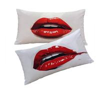 Funda Cojines Burdeos Fundas Cojin 40x80cm Crema Cojines Sofa, Terciopelo Funda Cojin Decorativos Juego de 2 Piezas con Cremallera Invisible Suave Cómodo Lavable Mano para Dormitorio Cama Sofá T0T425