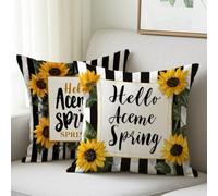 Funda Cojines Campo Exterior Cojines 35x35 cm Fundas de Cojin Cama Almohadas Juego de 2, Impermeable Lino Almohada Sofa Decorativa Cortijo Cojin para Patio Salon Jardín Balcón Hogar Decoración M-588