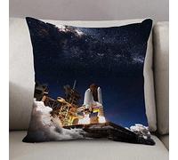 Funda Cojines del Sofá 50x50cm,Galaxy Space Shuttle en Take Off Discovery Mission para explorar Galaxy Spaceship Solar,Throw Cojín Decoración Almohada Caso de la Cubierta Decorativo para Sala de Estar
