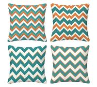 Funda Cojines Exterior Impermeable 50x50cm Nórdico Fundas de Cojines para Exterior de Lino Decorativas Modernas Cuadrado Almohadas Raya para Patio Balcón Jardín Sofá Oficina Hogar Decorativas D-14