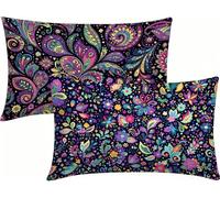 Funda Cojines Exterior Impermeable Color Fundas de Cojines 40x70cm Impermeable Lino Almohada Sofa Bohemia, Impresión a Doble Cara con Cremallera Invisible, Decoración Hogar Juego de 2 -LK2604640