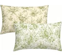 Funda Cojines Exterior Impermeable Verde Fundas de Cojines 60x80cm Impermeable Lino Almohada Sofa Rural, Impresión a Doble Cara con Cremallera Invisible, Decoración Hogar Juego de 2 -LK2604805
