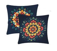 Funda Cojines Impermeable Exterior 35x35cm Marina De Guerra Terciopelo Verano Fundas Cojin Flores Doble Cara Impresión con Cremallera Invisible Cojines para Balcón Sofá Salón Decorativos de 2 T-632