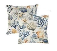 Funda Cojines Impermeable Exterior 65x65 Marina De Guerra lino Verano Fundas Cojin Marrón Doble Cara Impresión con Cremallera Invisible Cojines para Balcón Dormitorio Sofá Salón Decorativos de 2 T-612