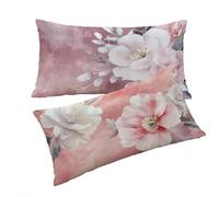 Funda Cojines Lila Fundas Cojin 40x60cm Flores Cojines Sofa, Terciopelo Funda Cojin Decorativos Juego de 2 Piezas con Cremallera Invisible Suave Cómodo Lavable Mano para Dormitorio Cama Sofá T0T699