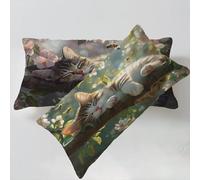 Funda Cojines MarróN Funda Cojin 40x70cm Animal Fundas Cojin, Lino Fundas Cojines Decorativos Juego de 2 Piezas con Cremallera Invisible Lavable Fácil de Limpiar Para Sofá Dormitorio Salón Cama C0C525