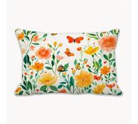 Funda Cojines Naranja 60 x 90 cm Grande Funda Almohada para Sofa con Cremallera Oculta, Mariposa Lino Protector Almohada para Sala de Estar, Dormitorio, Decorativo Pillow Case para Navideño 2Y-284