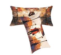 Funda Cojines Naranja Quemado Funda Cojin 50x70cm Paisaje Fundas Cojins Juego de 2 Terciopelo Fundas Cojine Decorativos Impresión a Doble Cara Suave Cómodo Lavable per Decoración para El Hogar C0C255