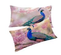 Funda Cojines Rosa Fundas Cojin 30x50cm Flores Cojines Sofa, Terciopelo Funda Cojin Decorativos Juego de 2 Piezas con Cremallera Invisible Suave Cómodo Lavable Mano para Dormitorio Cama Sofá T0T115