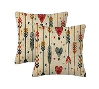 Funda Cojines Sofa Crema Funda Cojin 50 x 50 cm, Decorativos Funda Almohada con Cremallera Invisible, Juego de 2 Cuadrado Impermeable Lino Pillow Decorativos para Jardín Sofá Silla Camping Amor S-667