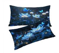 Funda Cojines Verde Fundas Cojin 40x70cm Mariposa Cojines Sofa, Lino Funda Cojin Decorativos Juego de 2 Piezas con Cremallera Invisible Suave y Cómodo Lavable a Mano para Dormitorio Cama Sofá T0T9