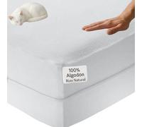 Funda Colchon 150x190 Cremallera En U- Transpirable, Hipoalergénica, Sin Plástico, Ni Ruidos - Funda Colchon 150x200 Rizo Algodón 100% - Cubre Colchon 150 Ajustable y Lavable. (Cama 150)