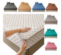 Funda Colchón Cremallera70x140/190,80/90x190,105/135/150X190 Protector de Colchon Integral Sábana Bajera Acolchado de Cinco Caras Cubrecolchon,Personalizable，Bordado，Transpirable(70x140+8cm,White)