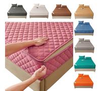 Funda Colchón Cremallera70x140/190,80/90x190,105/135/150X190 Protector de Colchon Integral Sábana Bajera Acolchado de Cinco Caras Cubrecolchon,Personalizable，Bordado，Transpirable(135X190+10cm,Bean)