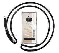 Funda Colgante Transparente para Huawei Honor 70 5G con Cordon Negro