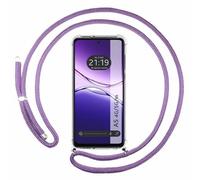 Funda Colgante Transparente para OPPO A5m / A5 4G / 5G con Cordon Morado