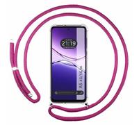 Funda Colgante Transparente para OPPO A5m / A5 4G / 5G con Cordon Rosa Fucsia