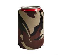 Funda compacta de neopreno para aislar bebidas enlatadas con exterior texturizado para un mejor agarre durante aventuras al aire libre (camuflaje)