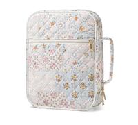 Funda compacta para libros de algodón con cremallera, almacenamiento resistente agua para artículos religiosos, estudio en hogar y organización portátil, funda acolchada para mujeres