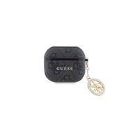 Funda Compatible con Airpods 3rd Generation Guess Licencia 4G Patrón Strass 4G Cadena Negra