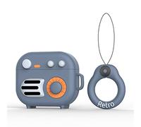 Funda compatible con AirPods de 3 Gen 2021, diseño retro de radio, niños, adolescentes, niñas, divertida y divertida funda de silicona 3D de dibujos animados para AirPods de 3ª generación, azul