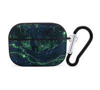 Funda compatible con Airpods Pro de 2ª/1ª generación, brilla en la oscuridad, funda impresa para Apple AirPods Pro 2 con mosquetón, protección contra caídas, resistente a arañazos y polvo, luces LED