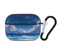 Funda compatible con Airpods Pro de 2ª generación, bonita funda compatible con Airpods Pro, funda con vista al mar de noche estrellada compatible con Airpods Pro 2