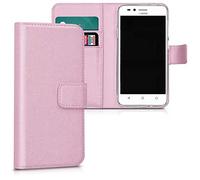 Funda compatible con Alcatel 1S (2020) 5028D 5028Y / 3L 2020/ 1V 2020 Cover Stand flip libro gel TPU cartera protección magnética case ecopiel bolsillos compartimento porta tarjetas (Rosa)
