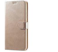 Funda compatible con Alcatel 1S (2020) 5028D 5028Y / 3L 2020/ 1V 2020 Cover Stand flip libro gel TPU cartera protección magnética case ecopiel bolsillos compartimento porta tarjetas (Gold)