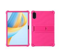Funda Compatible con Blackview Mega 3 12.1", Funda de Silicona for Airbag | Soporte for tableta, protección de esquina de airbag, silicona a prueba de golpes, soporte incorporado(Rose Red)