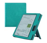 Funda Compatible con Boox Leaf 2/3/3C 7", Cubierta de Soporte de PU | Correa de mano y soporte, encendido/apagado automático, bolsillo oculto for tarjetas(Green)