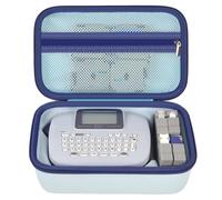 Funda compatible con Brother para P-Touch PTM95/PT90/PT45M práctica etiquetadora, soporte de almacenamiento bolsa organizadora de transporte para cintas de etiquetas, adaptador de CA, cables de carga