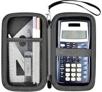Funda compatible con calculadora científica Texas Instruments TI-30XIIS, bolsa de almacenamiento para calculadoras de oficina de viaje con bolsillo de malla adicional para bolígrafos, cables USB y accesorios, (negro)