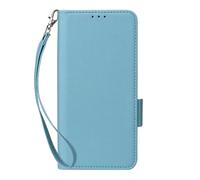 Funda Compatible con Cricket Icon 7 5G Case con Cuerda de Mano,Cuero Flip Phone Case con 4 Ranuras para Tarjetas.Cierre magnético.Antideslizamiento y caída-Sky Blue