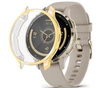 Funda compatible con Garmin Venu 3 con protector de pantalla, TPU flexible, a prueba de golpes, a prueba de arañazos, para reloj inteligente Garmin Venu 3 de 45 mm (dorado)