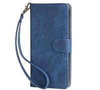 Funda Compatible con Honor 500 Smart Case Caso de teléfono Flip de Cierre magnético,Cartera de Cuero PU Caso de teléfono con 4 Ranuras para Tarjetas.Diseño Anti Robo RFID-Blue