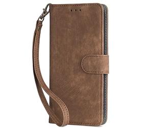 Funda Compatible con Honor 600 Case Caso de teléfono Flip de Cierre magnético,Cartera de Cuero PU Caso de teléfono con 4 Ranuras para Tarjetas.Diseño Anti Robo RFID-Brown