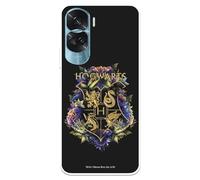 Funda Compatible con Honor 90 Lite Oficial de Harry Potter Hogwarts Floral para Proteger tu móvil. Carcasa de Silicona Transparente Flexible con Licencia Oficial de Harry Potter