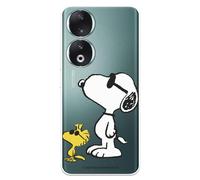 Funda Compatible con Honor 90 Oficial de Peanuts Woodstock y Snoopy Posado para Proteger tu móvil. Carcasa de Silicona Transparente Flexible con Licencia Oficial de Snoopy