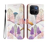 Funda compatible con Honor X6C Funda de piel sintética con tapa con diseño creativo 3D funda protectora con función atril para Honor X6C, paisaje