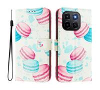 Funda compatible con Honor X6C Funda de piel sintética con tapa con diseño creativo 3D, funda protectora con función atril para Honor X6C, cupcake