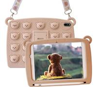 Funda Compatible con Huawei MatePad 11 2023/2021 Kids Cool Funny Kawaii Funda de Silicona con Soporte para Bolígrafo y Correa para el Hombro, Oso Marrón