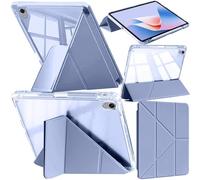 Funda Compatible con Huawei MatePad 11.5 S 2024 con Portalápiz, Transparente Antigolpes Cover Tableta, Múltiples ángulos 6 en 1 con Soporte Forma de Y, Auto-Sueño/Estela, Lavanda