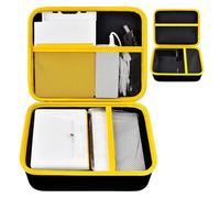 Funda compatible con impresora de imagen instantánea portátil Kodak Dock Plus o Kodak Dock, 10.2x15.2 cm de papel fotográfico/cable de carga, todo encaja bien, negro (negro y amarillo)